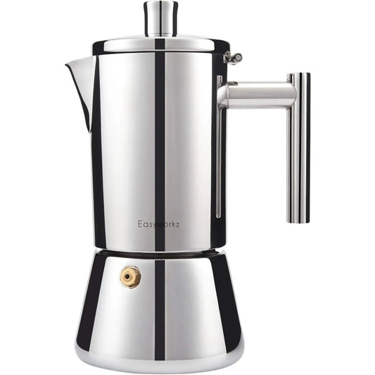 Easyworkz Stovetop Espresso Maker Stainless Steel 4 Cup
