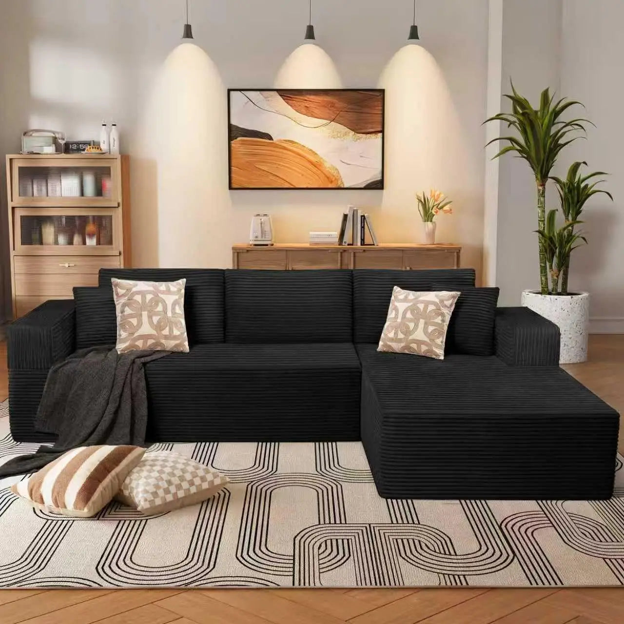 Couches for Living Room with Chaise: Cover Removable to Clean - Boneless Couch - 1200lbs Weight Capacity - Cloud Couch