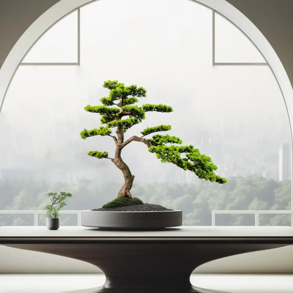 Artificial Juniper Bonsai Tree With Ceramic Pots For Home