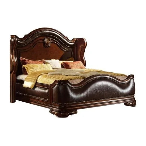 Traditional Style King 5pc Bedroom Set Dark Walnut Wood