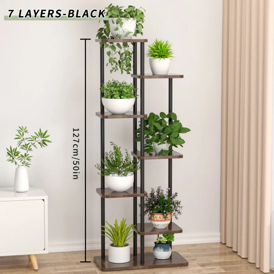Elegant Metal Flower Stand Rack for Home and Garden Storage