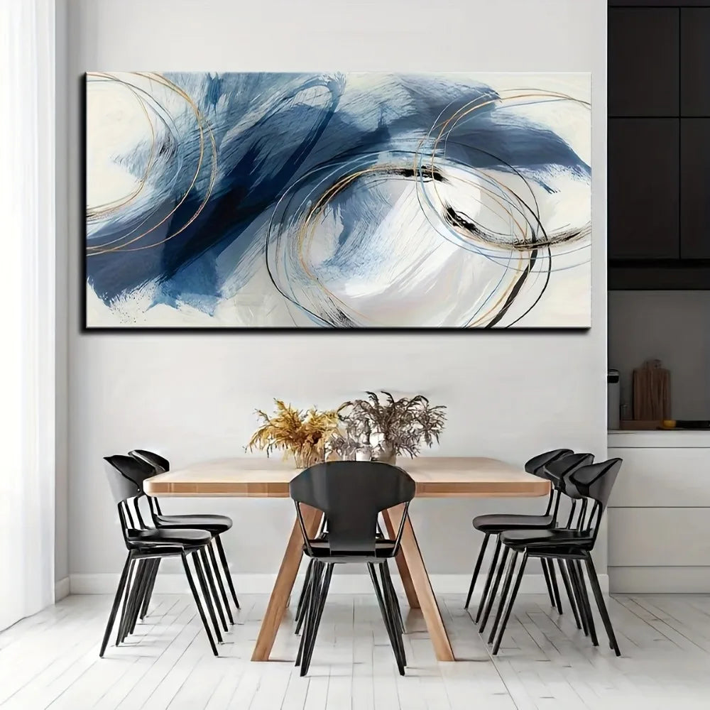 Dreamlike Line Art in Pine Frame Art Deco Decor Display