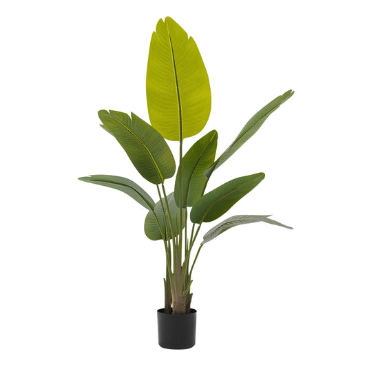 2Pcs Artificial Plants, Simulation Plants with Base, Fake Greenery Traveler Banana Leaf, Indoor Outdoor Home Office Decoration