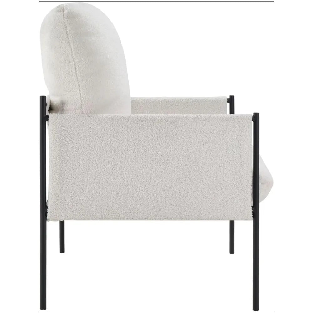 Accent Chair for Living Room,Arm Chair for Bedroom,with Wide Large Plus Size Cushion,Metal Frame,Reading Bedroom Chair