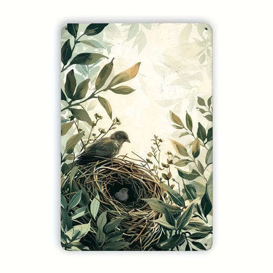 Vintage Birds Nest Iron Tin Sign For Home Garden Decor