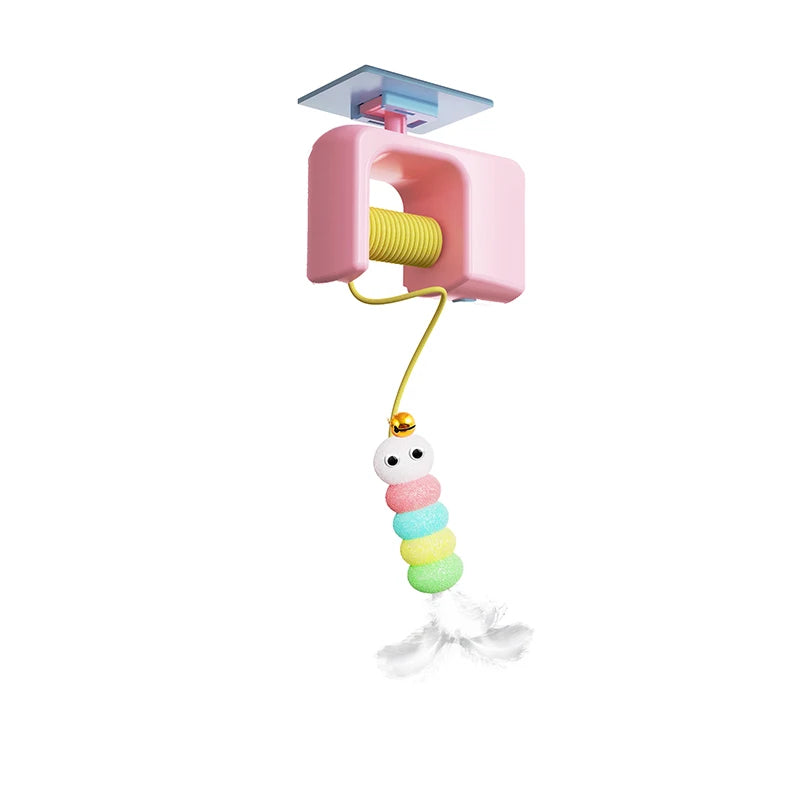 Cat Toy Swing Sticky Disc Bell Hanging Door Teaser Rope
