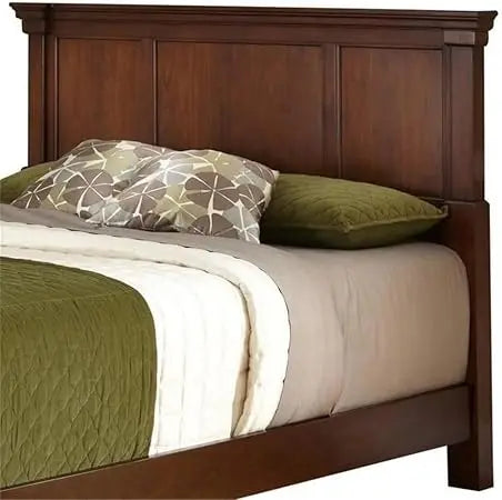 52" x 82" Traditional Wood King Headboard with Recessed Frame Moldings and Carved Detailed, Some Assembly Required, in Warm Che