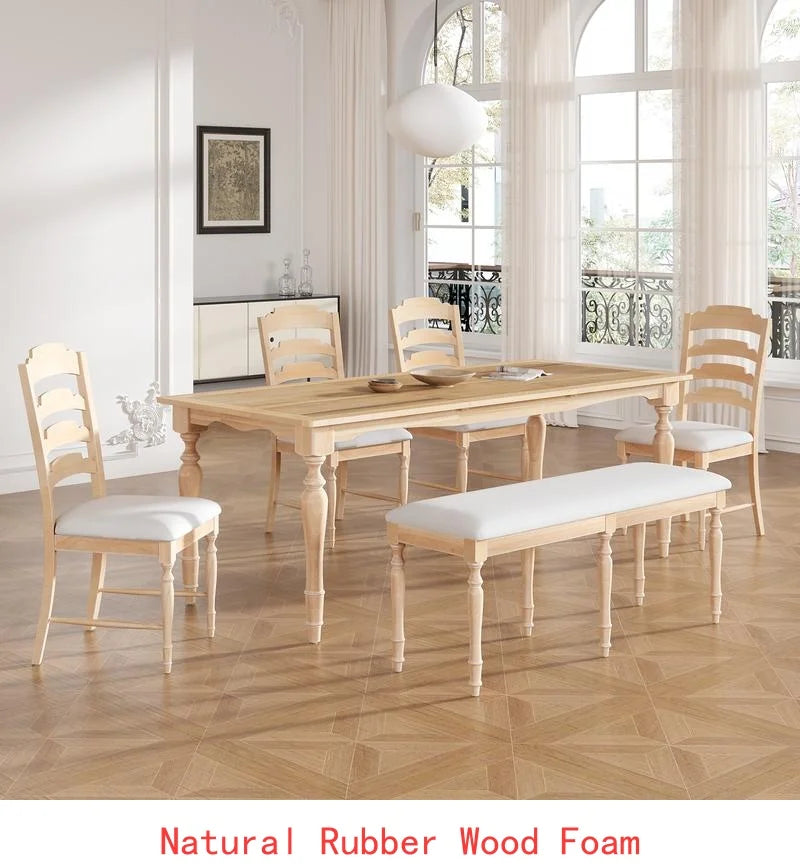 Vintage Traditional Extendable Dining Table 82.7" with Removable Leaf 23.6", Natural Finish