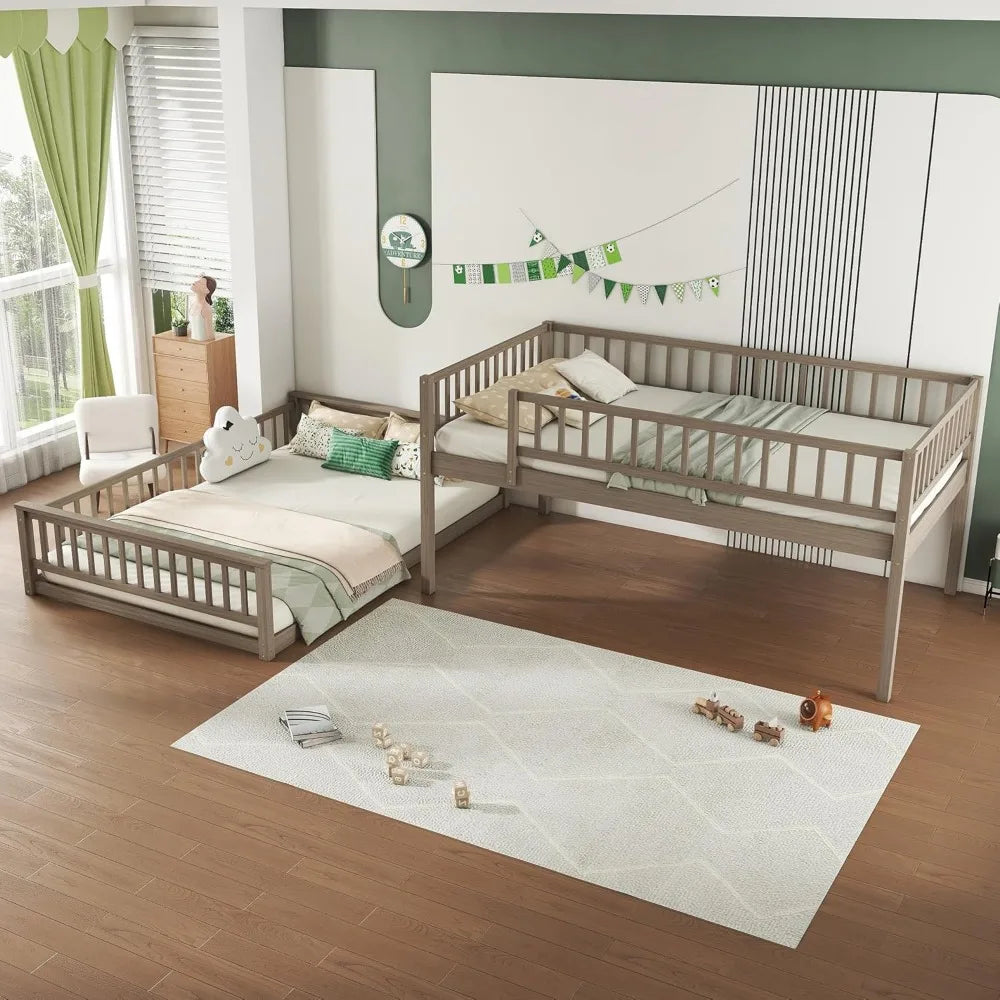 Over Queen Bunk Bed With Inclined Ladder Solid Wood