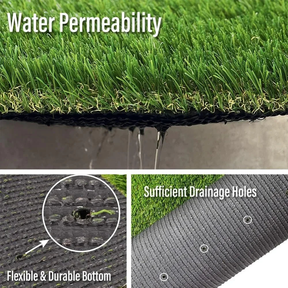 Artificial Grass Outdoor Rug, Realistic Fake Synthetic Grass Carpet, 35mm Thick Indoor Outdoor Grass Lawn Rugs Landscape