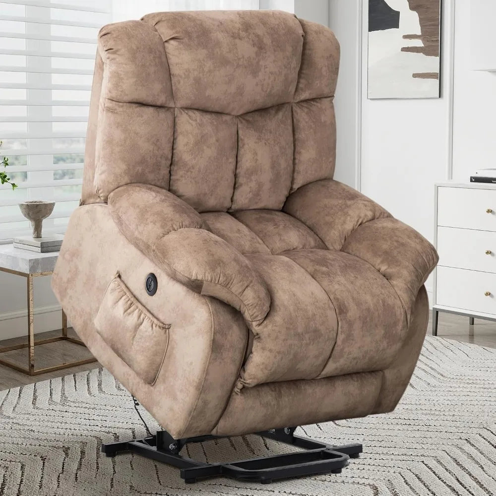 Power Lift Recliner Chair for Elderly, Heavy Duty and Safety Motion Reclining Mechanism-Antiskid Fabric Sofa Living Room