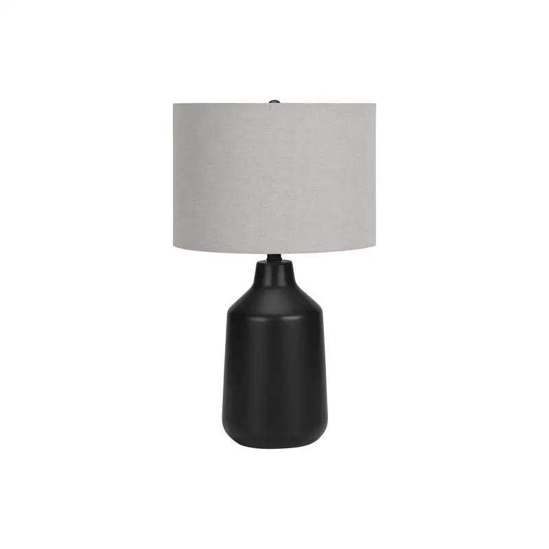 Contemporary 24" Table Lamp - Black Concrete Base & Grey Shade - Modern Lighting Solution for Home Décor