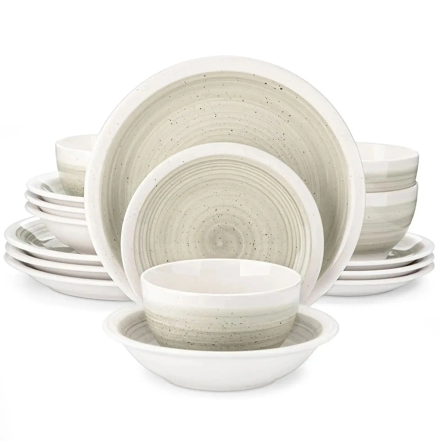 VANCASSO ORI 16/32 Piece  Stoneware Tableware Set with Dinner/Dessert Plate Cereal/Pasta Bowl  for 4/8 person 4 color Optional