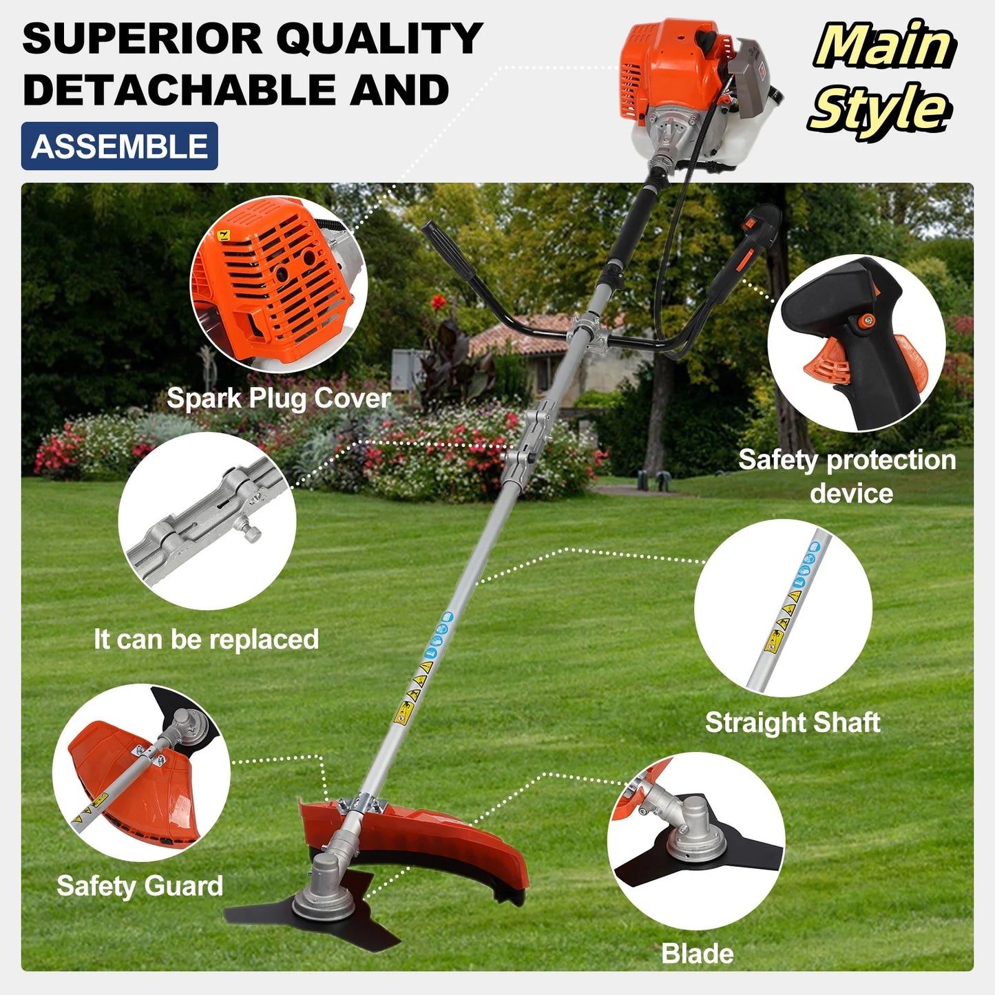 Carburetor 2200W Cordless Weed Eater 2 In 1 Trimmer