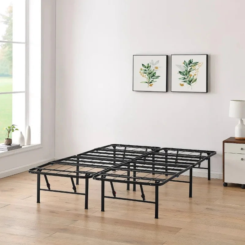 Mainstays 14" High Quad Fold Steel Platform Bed Frame, Full