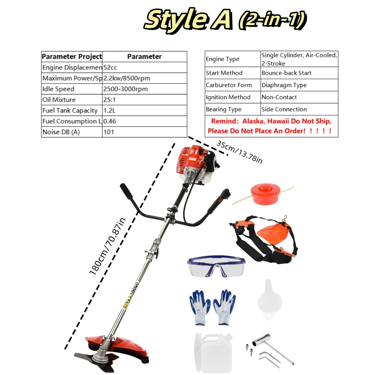 Carburetor 2200W Cordless Weed Eater 2 In 1 Trimmer
