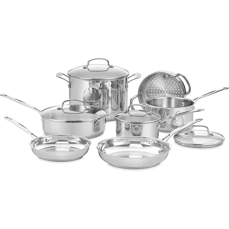 Cuisinart 77-11G Stainless Steel 11-Piece Set Chef's-Classic-Stainless-Cookware-Collection
