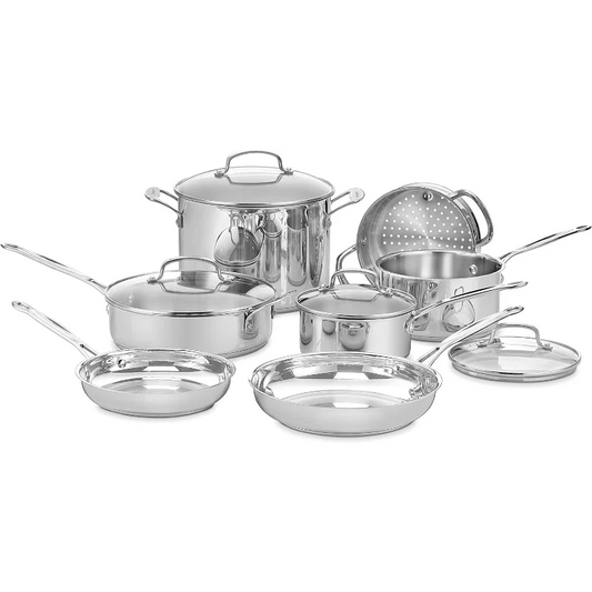 Cuisinart 77-11G Stainless Steel 11-Piece Set Chef's-Classic-Stainless-Cookware-Collection