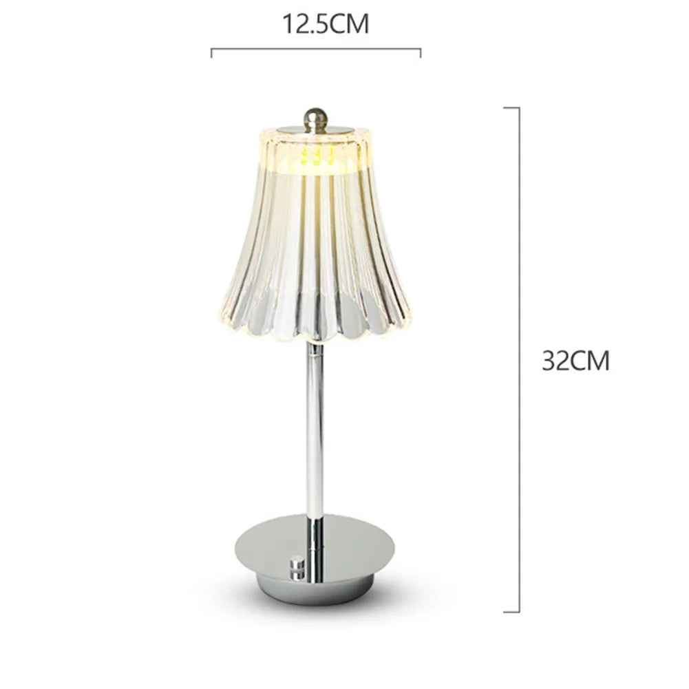 Acrylic Bedside Lamp Rechargeable Touch Control Nightstand Lamps Adjustable Dimmable Cordless for Home Furnishing Decoration