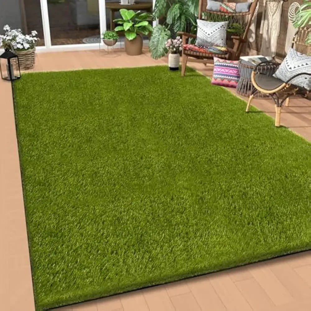 5x8 Ft Realistic Artificial Turf Grass Rug,  Indoor Outdoor Garden Lawn Landscape Patios Decoration, Artificial Lawn