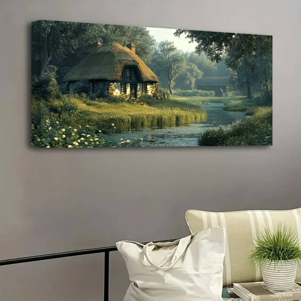 Victorian Style Canvas Art With Pine Frame Wall Decoration
