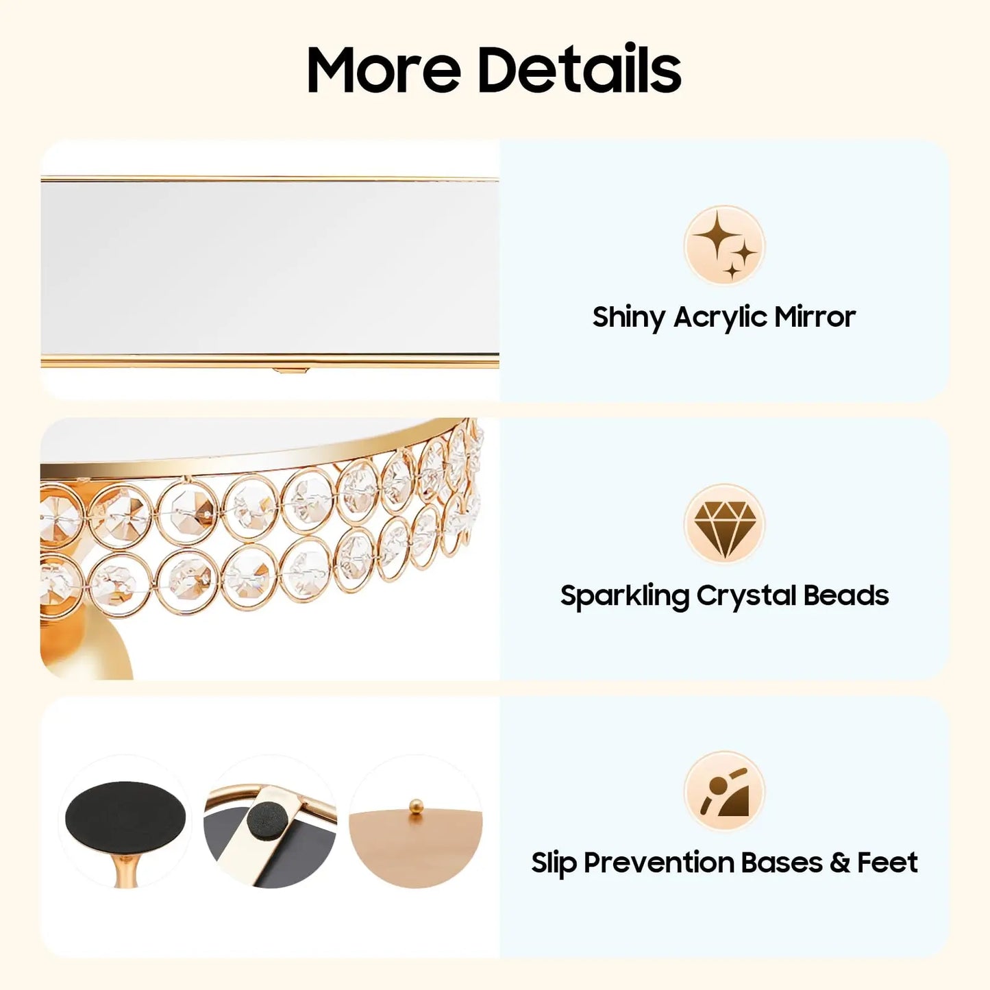 10 Pcs Cake Stand Set Gold Crystal Dessert Table Plate Set,Metal Cupcake Tray Candy Fruit Display Tower for Wedding Afternoon Tea