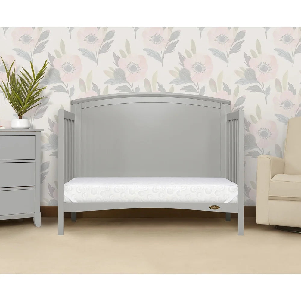 Lightweight Two-layer Crib Toddler Mattress 150 Interwoven Coils Greenguard Gold Certified Waterproof Firm Support Safe Sleep