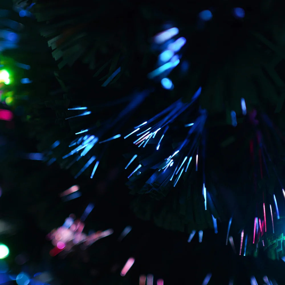 Pre-lit Fiber Christmas 4-Piece Set: Garland, Wreath, 2 Entrance Trees, Color Lights. PVC. Festival Set.