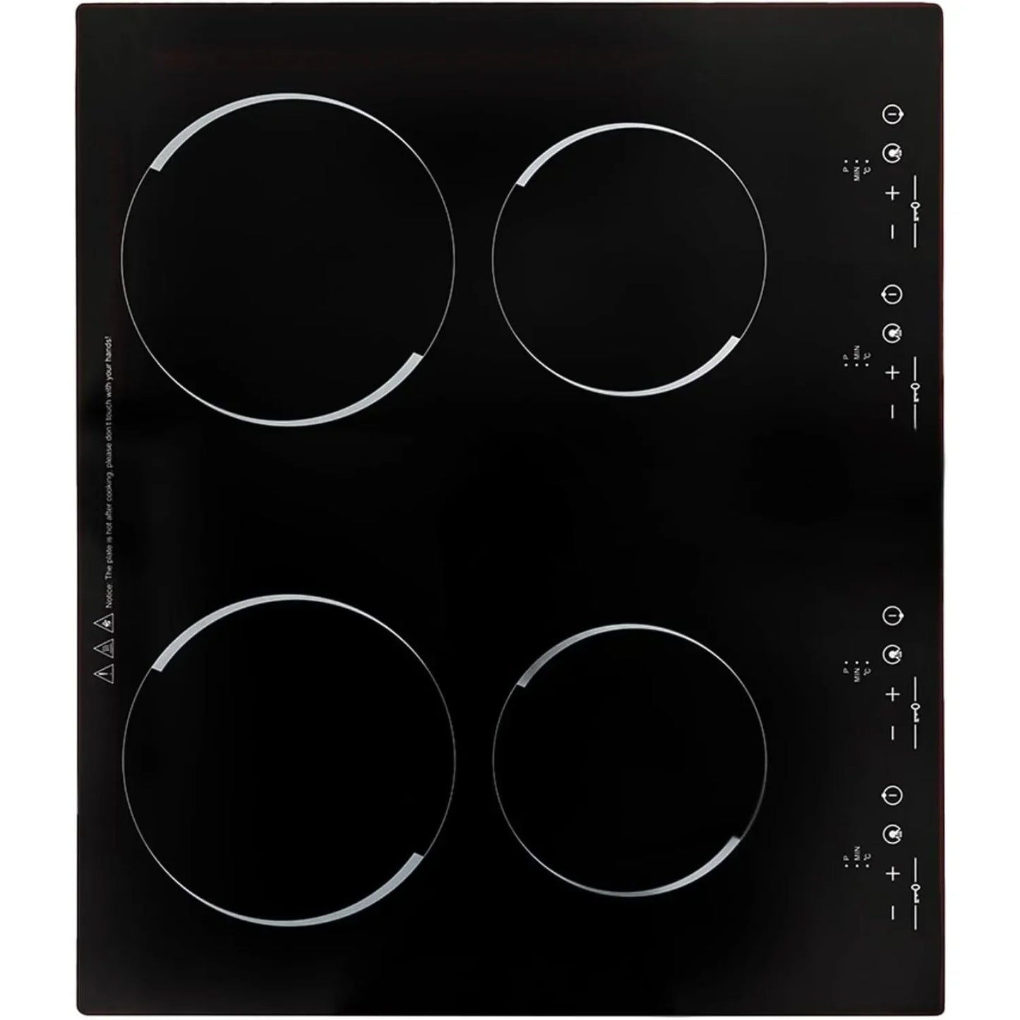 23 Inch Countertop Electric Cooktop 4 Burner,110V Plug in Electric Stovetop Built-in Cooktop Stove Ceramic Cooking Stove