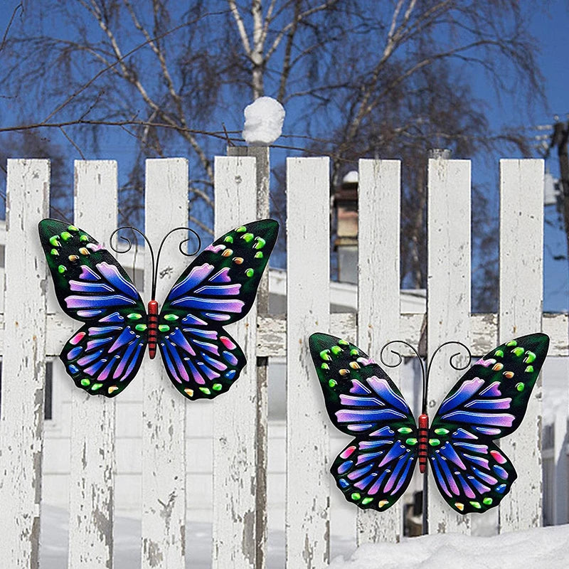Butterfly Metal Wall Decor Butterflies Art Hanging Ornament for Modern Farmhouse Rustic Home Living Room Indoor Outdoor Decor