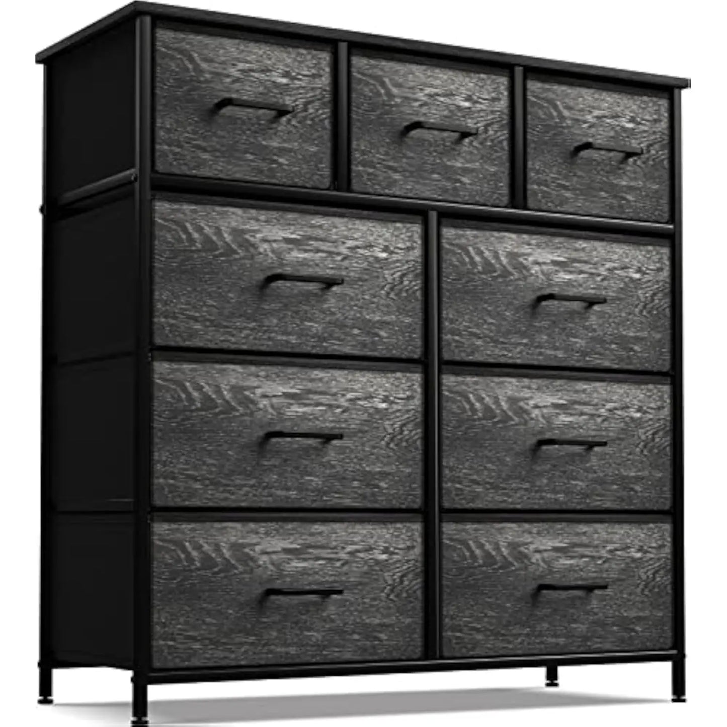 Dresser with 9 Faux Wood Drawers  Storage Unit Organizer Chest for Clothes Bedroom  Hallway  Living Room  Closet