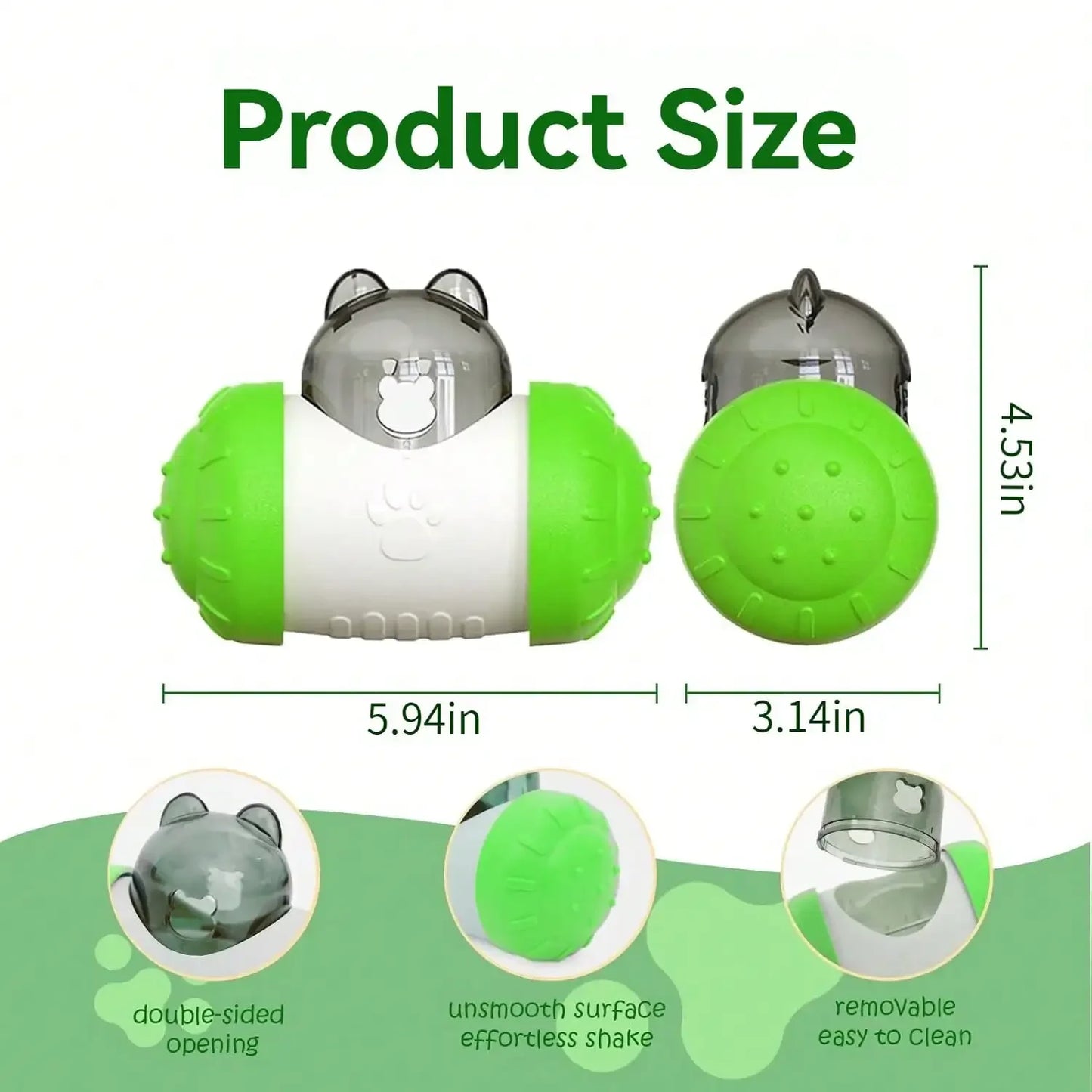 Snack Dispensing Dog Toys, Rocking Bear Food Dispenser Tumbler, Tumbler Dog And Cat Food Dispenser Feeder Ball Toys