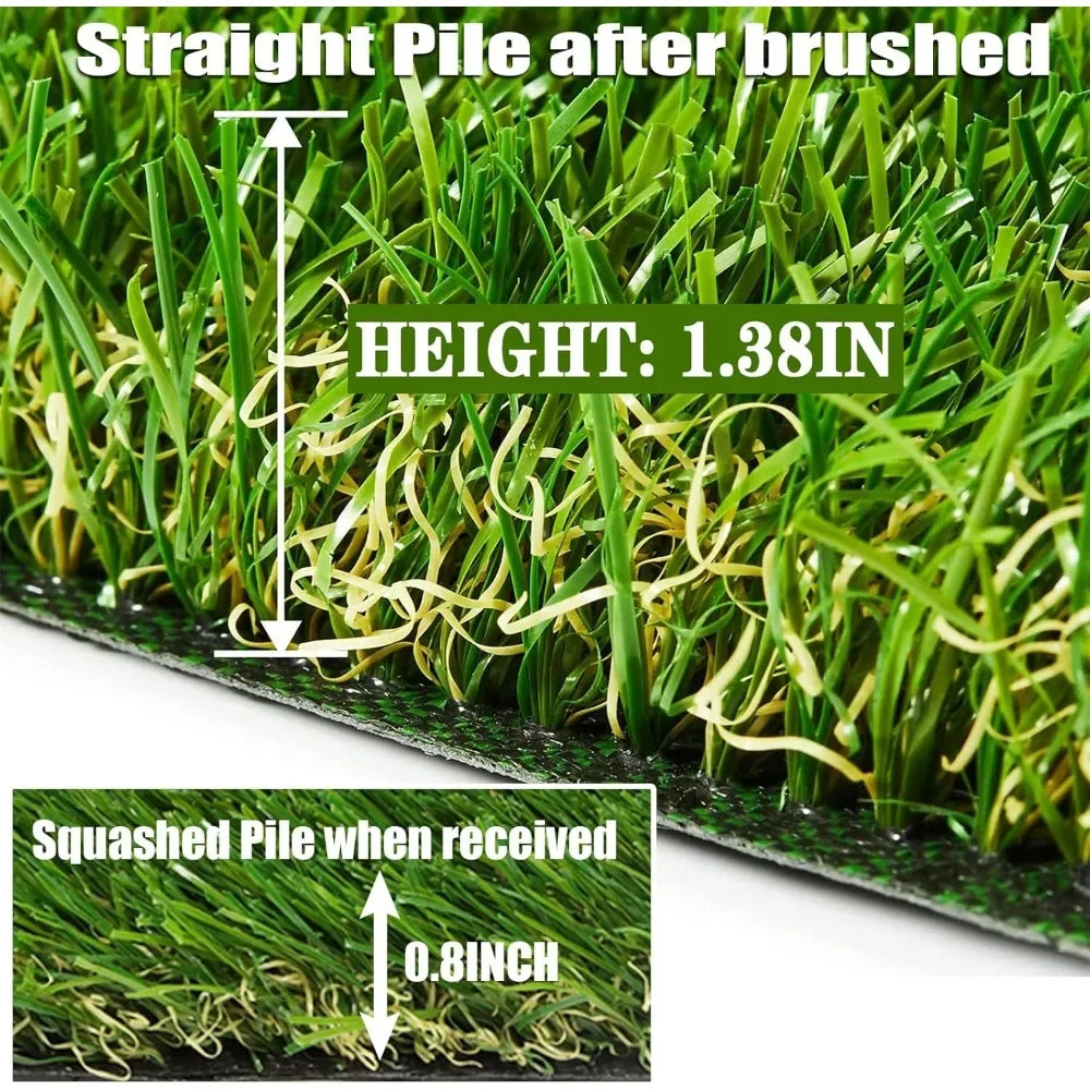 Artificial Turf with Drainage,Realistic Fake Grass Rug Indoor Outdoor Lawn Landscape for Garden, Balcony, Patio, Synthetic