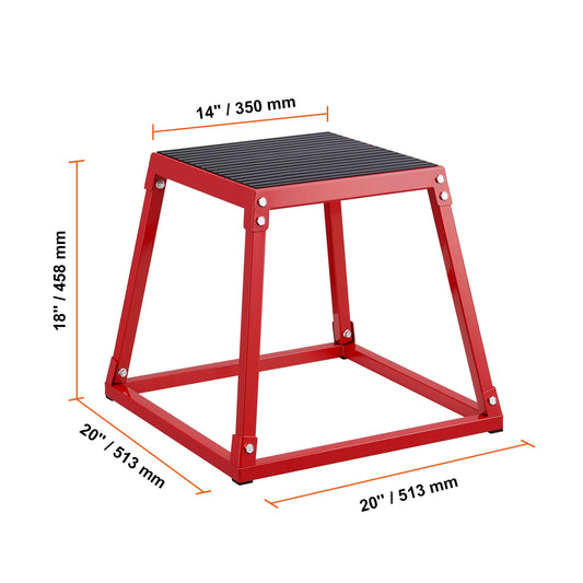 SucceBuy 12/18 Inch  Jump Box Anti-Slip Fitness Exercise Step Up Box For Home Gym Training Conditioning Strength Training