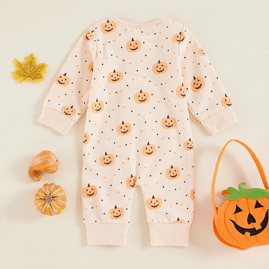 Infant Halloween Costume Long Sleeve Crew Neck Ghost Stripes Print  Toddler Outfit for Newborns