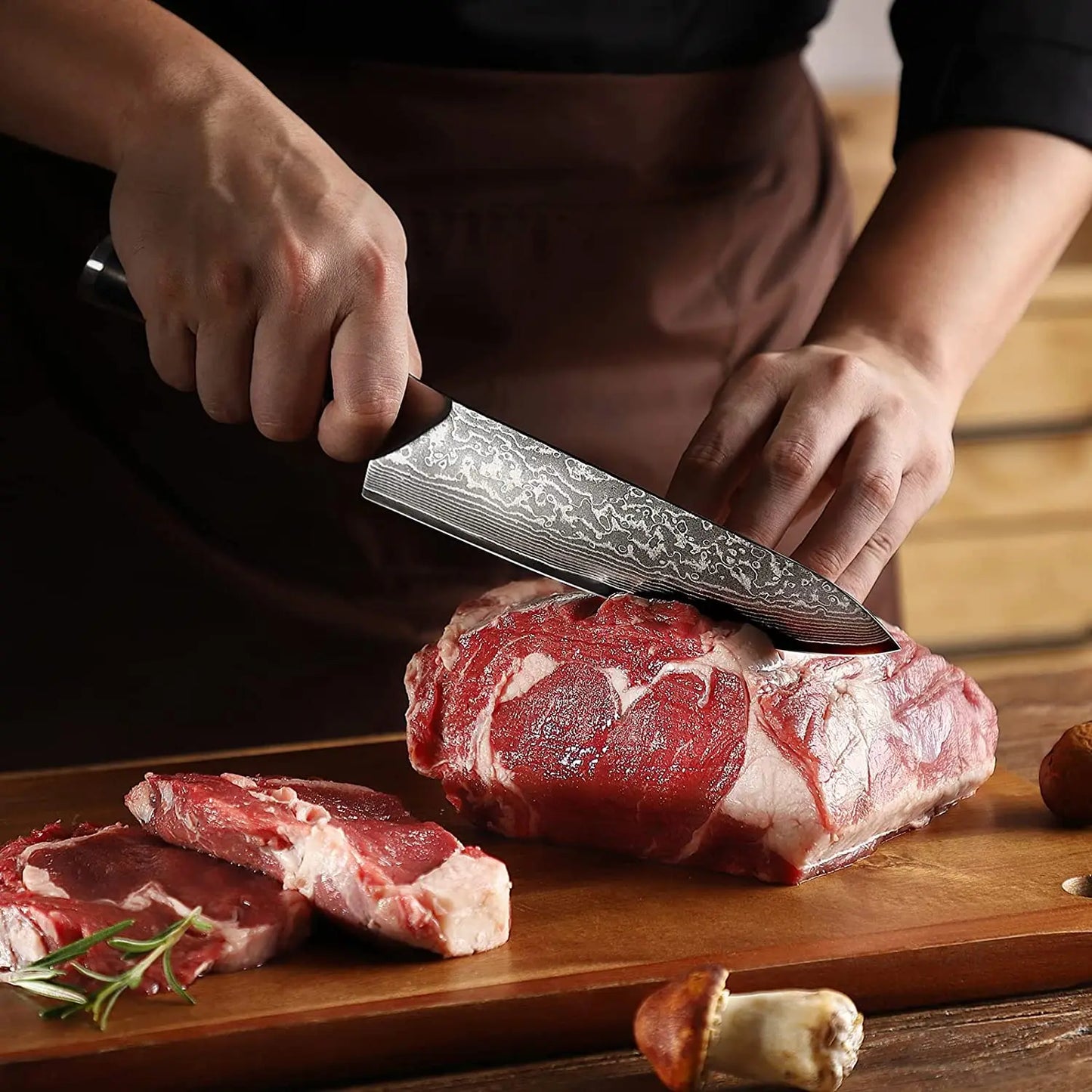 Sunnecko Damascus Chef's Knives 1-7PCS/Set High Carbon VG10 Steel Meat Cutting Knife Ultra Sharp Utility Slicing Kitchen Knife
