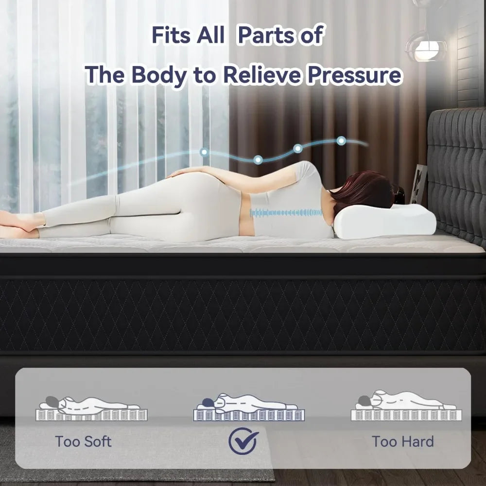 ANGDUO Hybrid Mattress With Pocketed Coils And Memory Foam