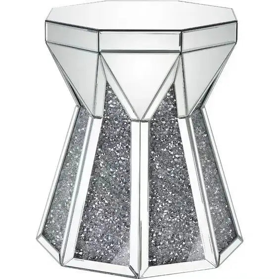 Diamond Glass Mirror Coffee Table For Modern Living Room