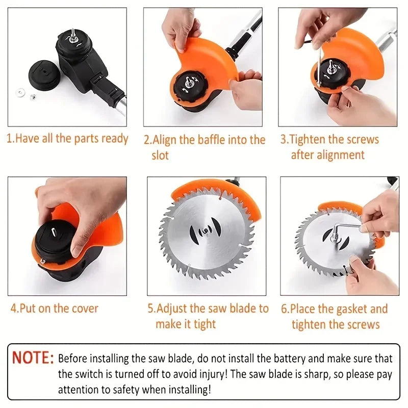 Wireless Portable Weed Trimmer With Dual Lithium Batteries