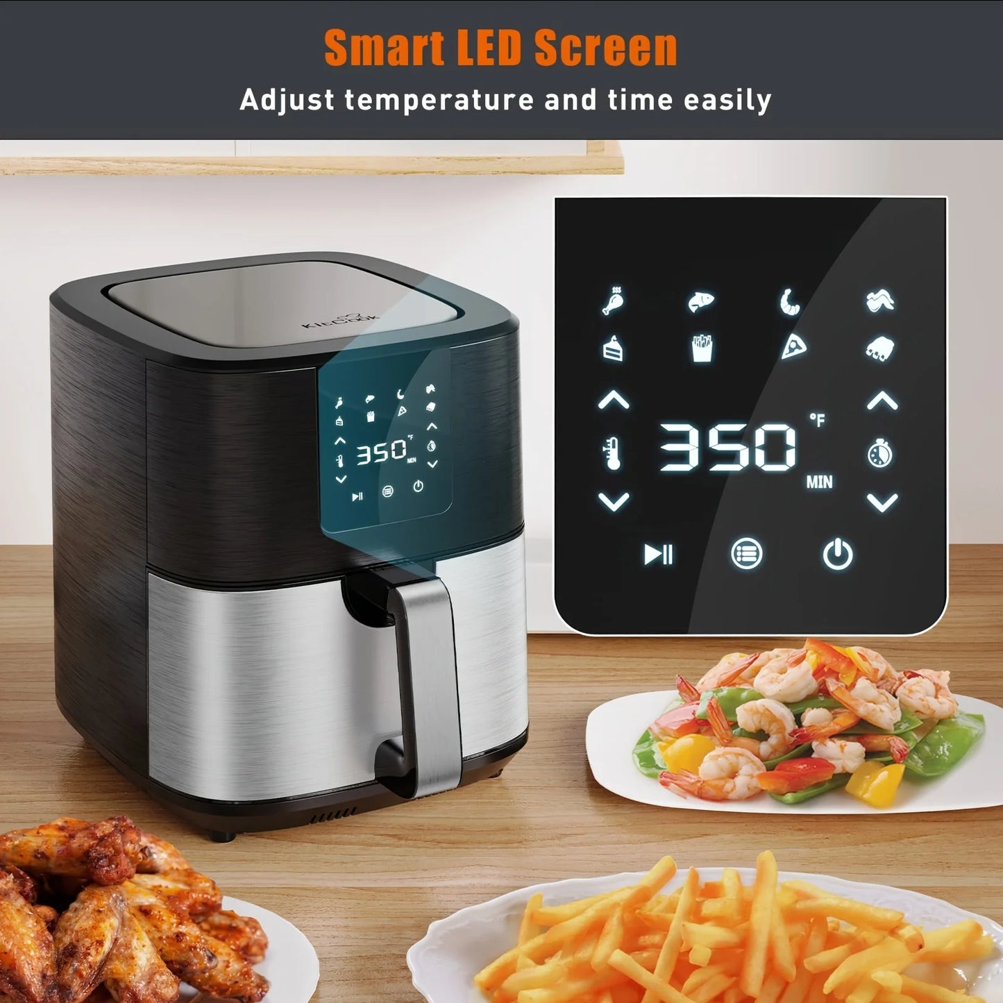 KitCook Large Air Fryer with Digital Touch Screen and Presets