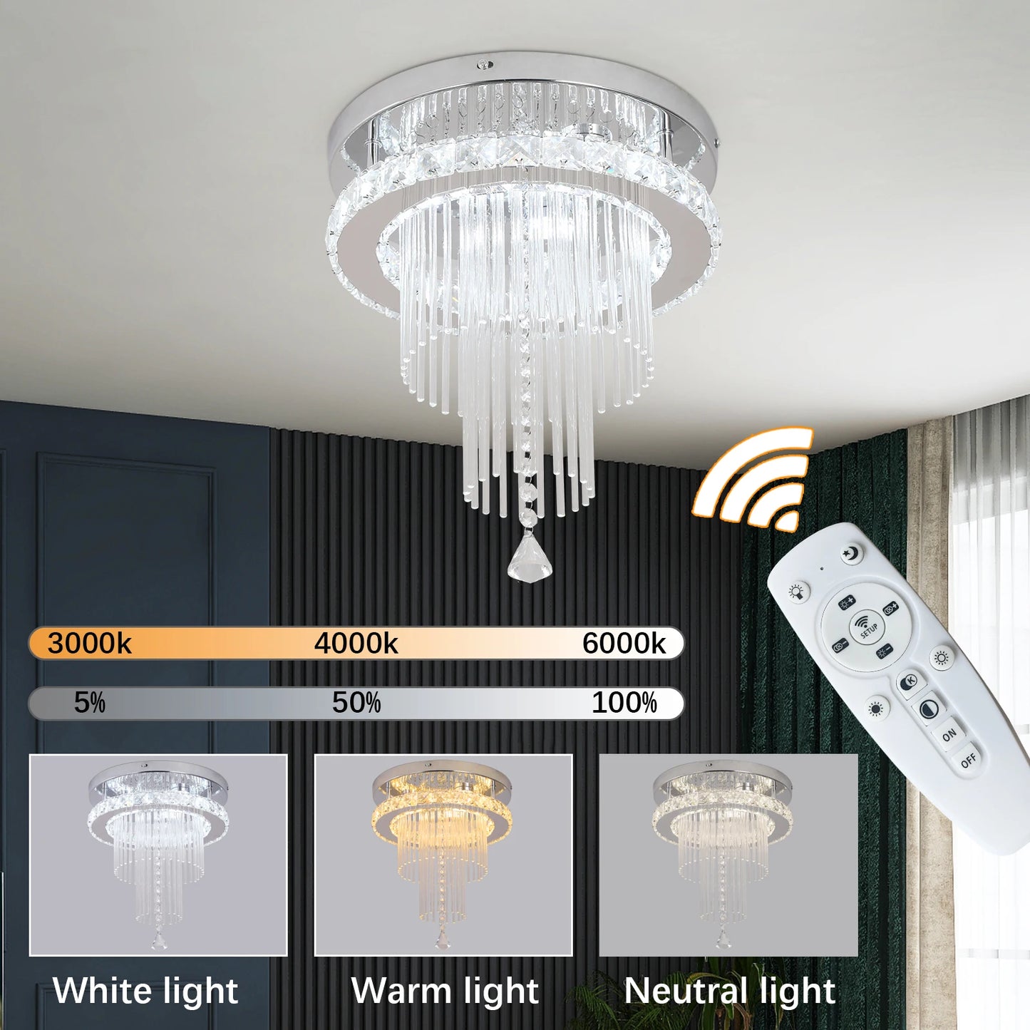 Drop Crystal Pendant Light Led Chandelier Living Dining Room Ceiling Lamp Dining Room Plafon Indoor Hanging Light Lustre Bedroom