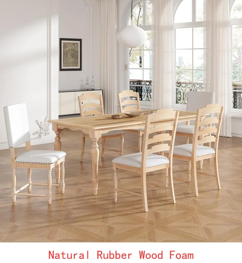 Vintage Traditional Extendable Dining Table 82.7" with Removable Leaf 23.6", Natural Finish
