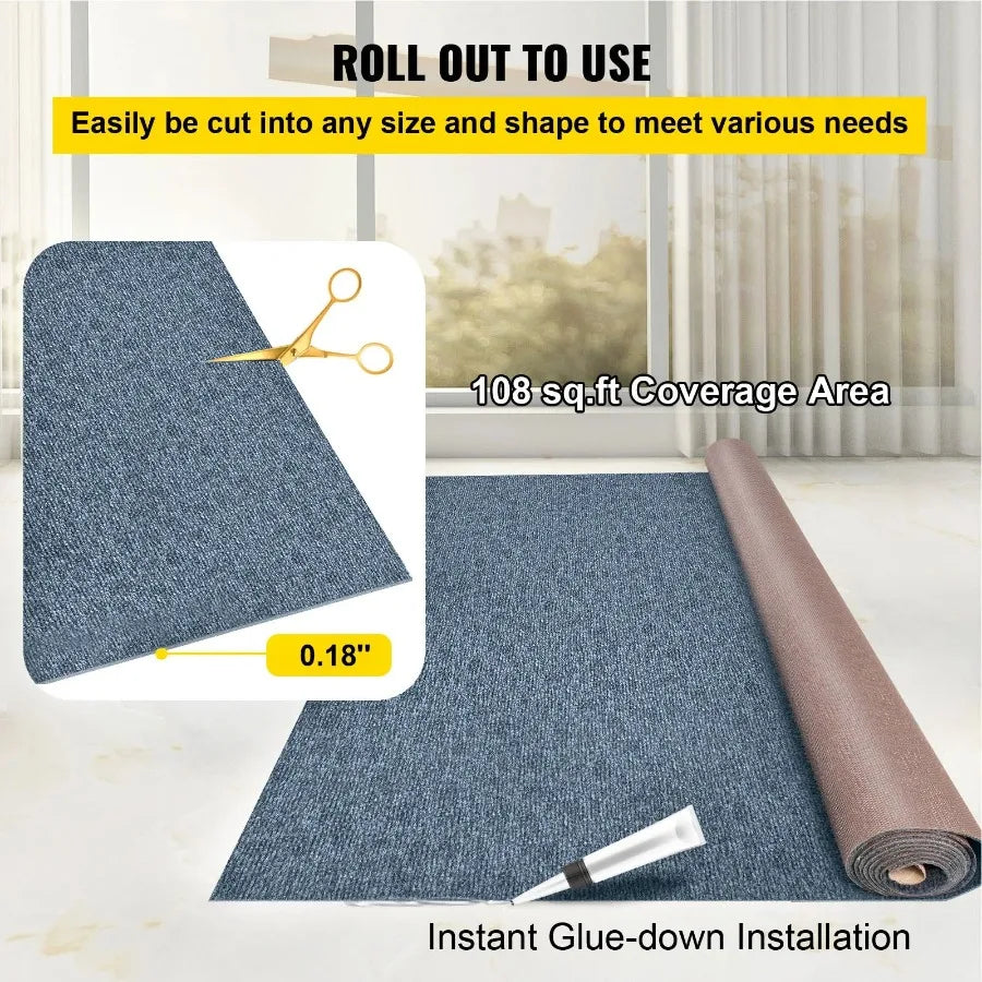 Gray Marine Carpet 6 ft x 13.1 ft Boat Carpet Rugs Indoor Outdoor Rugs for Patio Deck Anti-Slide TPR Water-Proof Back Cut Outd