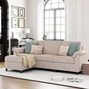 Modern Convertible Sectional Sofa Couch with Removable Pillows