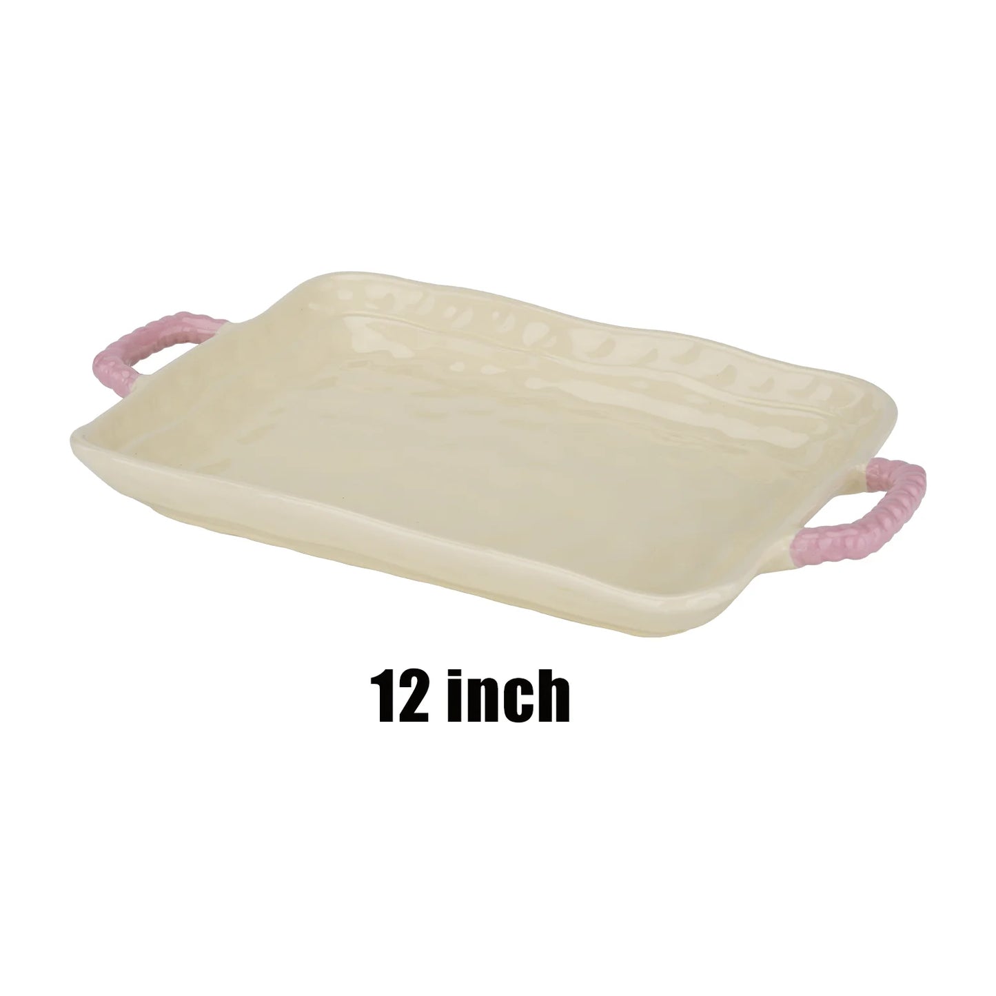 Ceramic Salad Plates 12 Inch Rectangular Dessert Porcelain