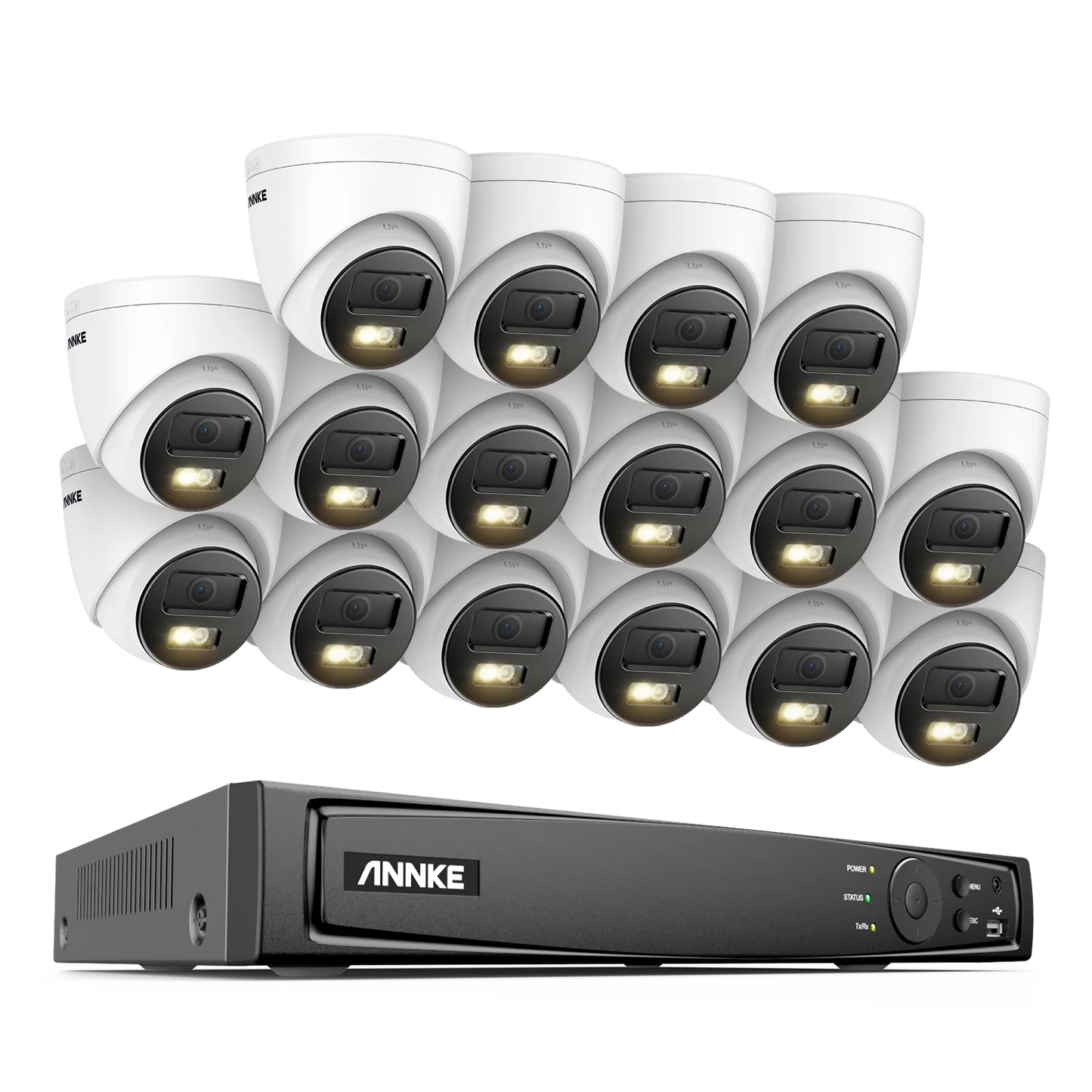 Annke 16CH NVR 12MP HD IP Security Camera Poe 6K Dual Light Audio Fixed Video Surveillance Human Vehicle Detection CCTV System
