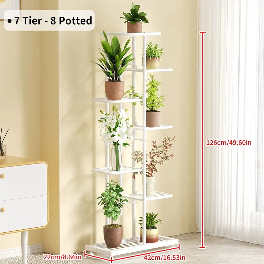 Elegant Metal Flower Stand Rack for Home and Garden Storage