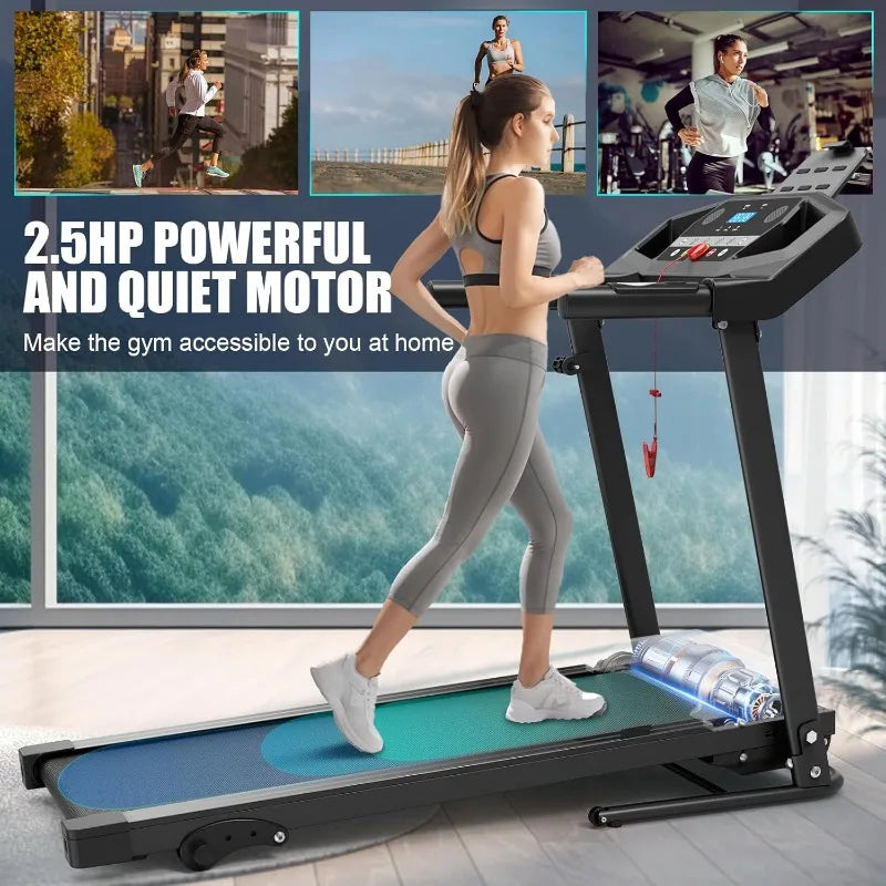 Folding Treadmills with Incline, Foldable Portable Treadmills for Home Small Compact Mini Treadmill 300 LBS Capacity