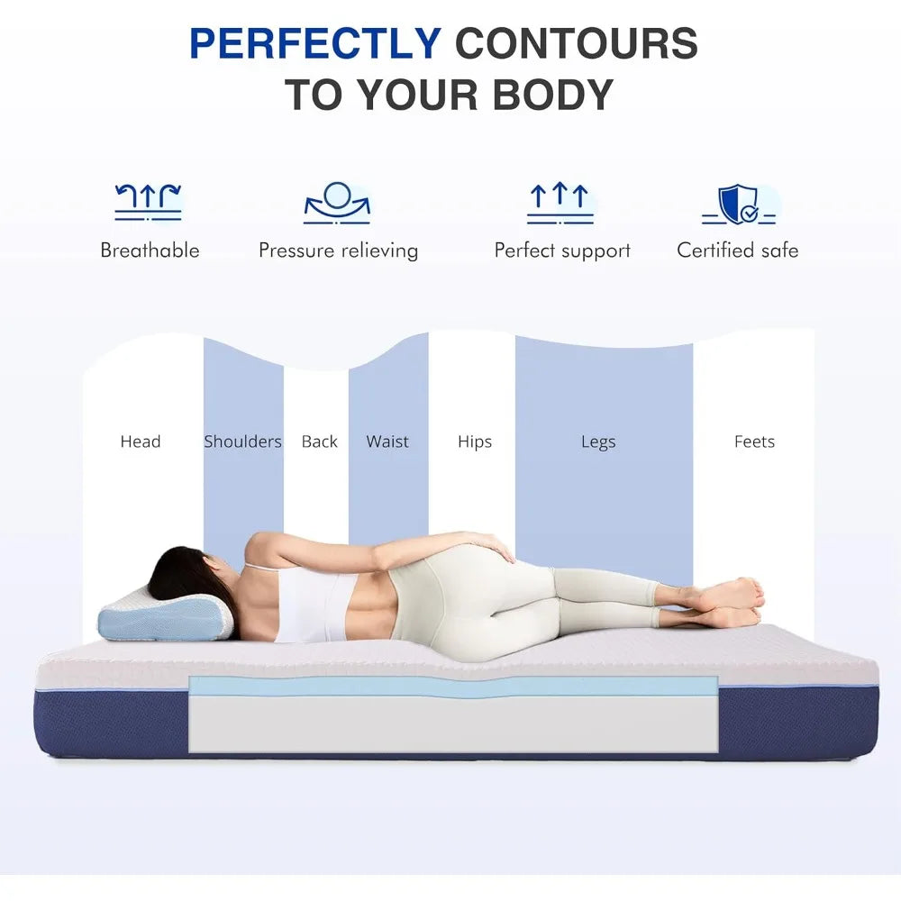 Angduo Gel Cooling Memory Foam Mattress Pressure Relief