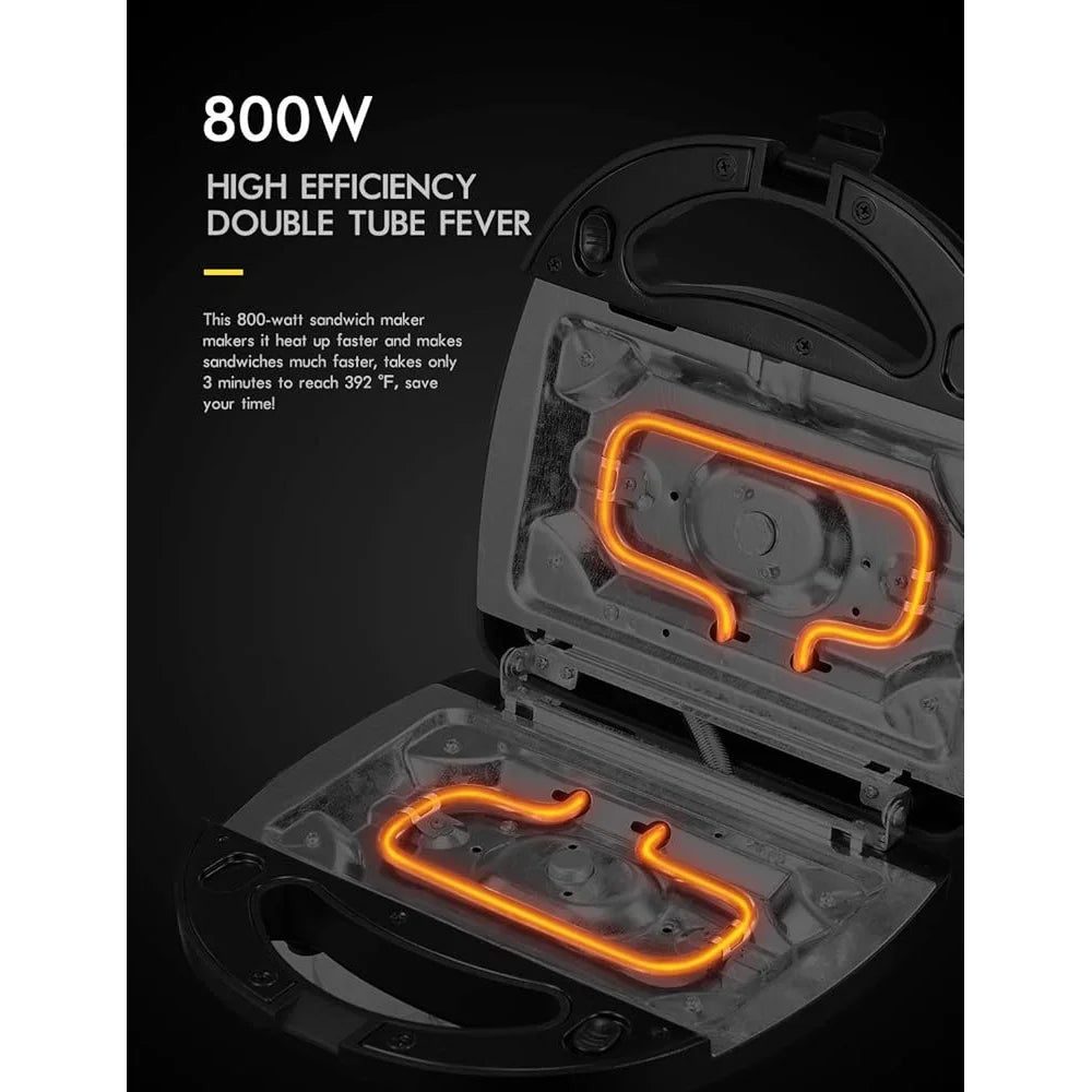 XMSJ 3 In 1 Sandwich Maker Waffle Toaster Grill Nonstick